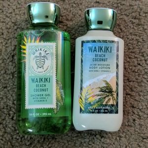 Beach coconut shower gel and lotion